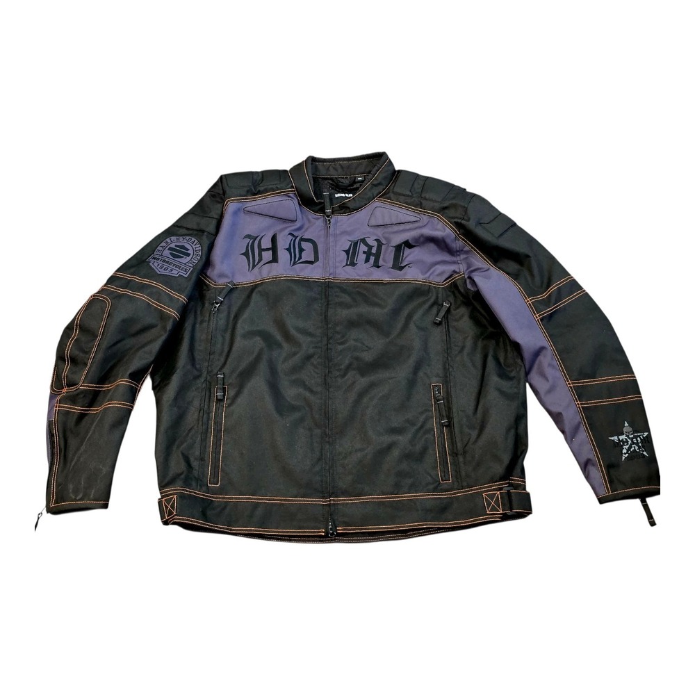 Harley Davidson Mens Riding Jacket HD MC Skull 3XL 97020-15VM Black Purple
